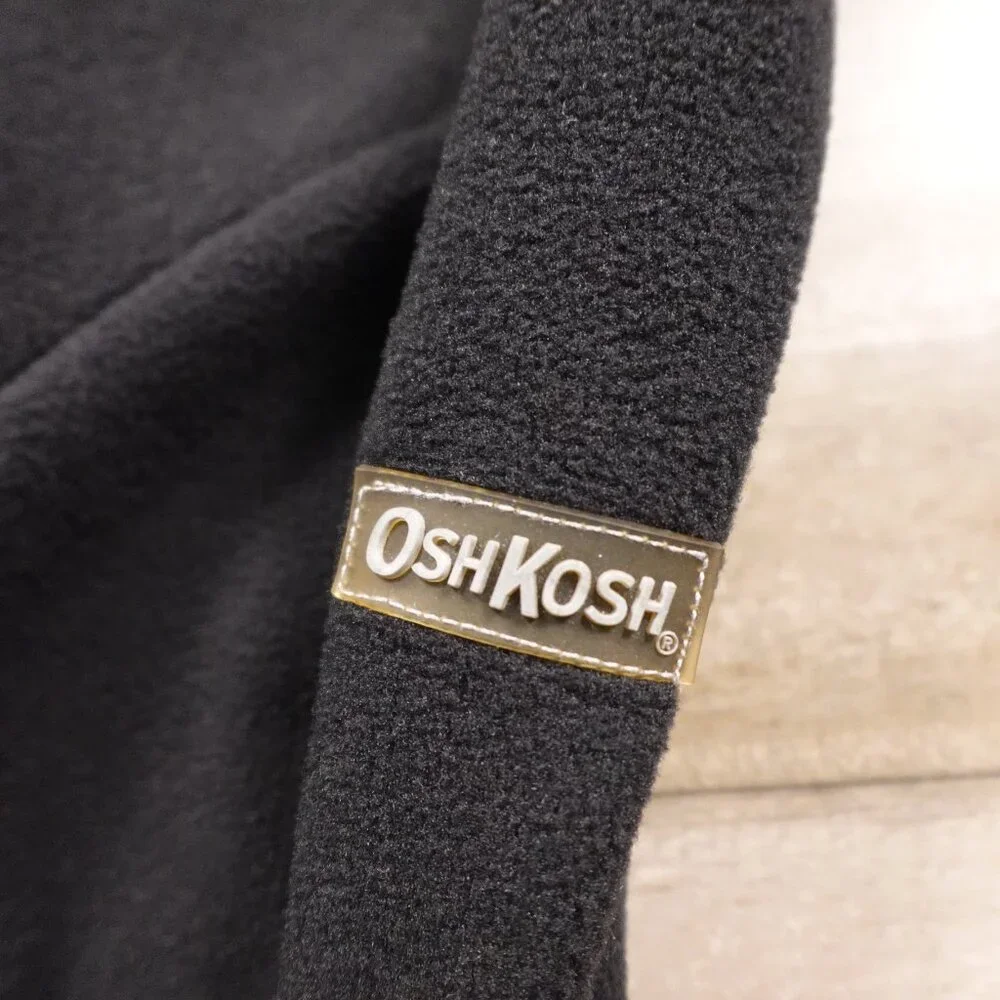 OshKosh‎ B’gosh Full Zip Fleece Hoodie Boys’ Size 12 Black Warm Cozy Jacket
